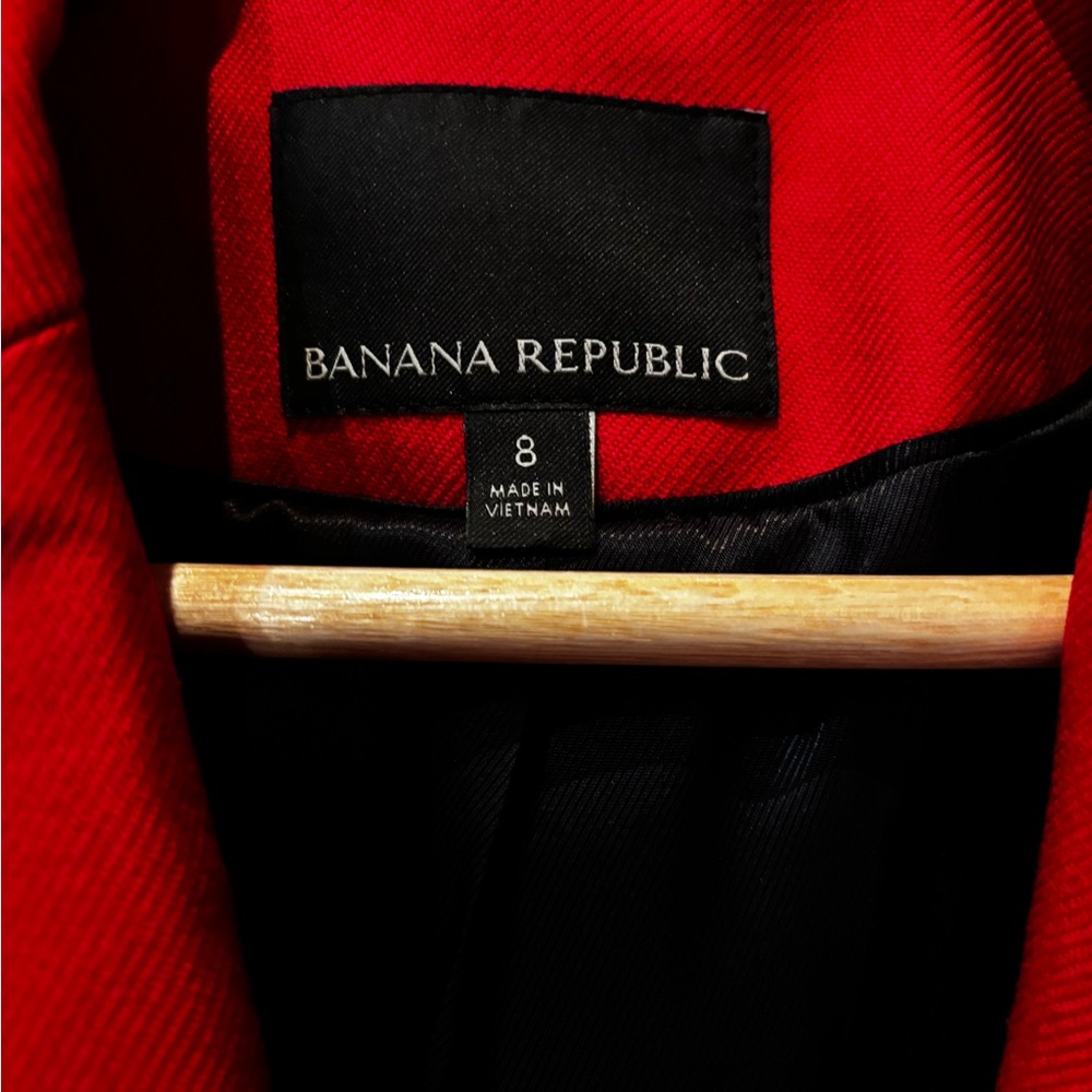 Banana Republic Red Blazer Tailored Wool-Blend - Picture 3 of 5